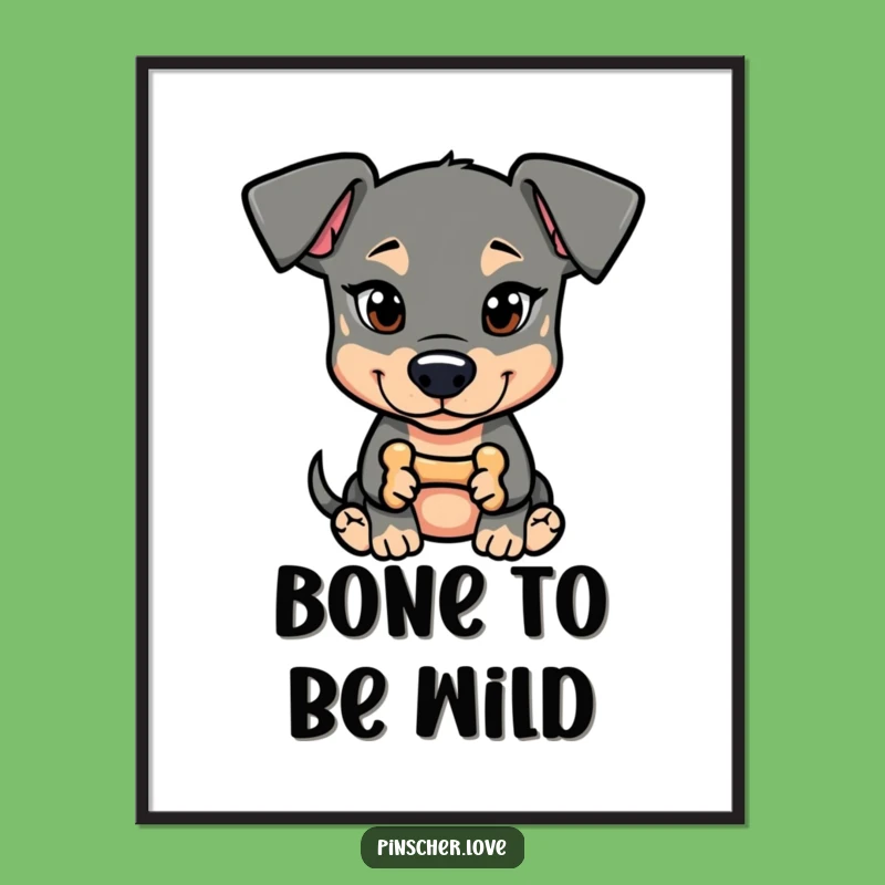 Free Printable Pinscher Wall Art: Mischief Bone Dog Downloadable Decor