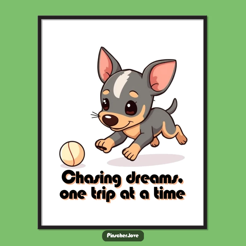Free Printable Wall Art: Tripping Pinscher - Humorous Downloadable Decor for Dog Fans
