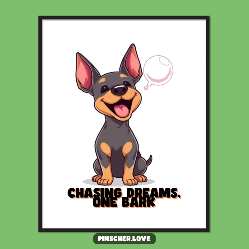 Free Printable Funny Pinscher Wall Art - Barking Bubbles Downloadable Decor!