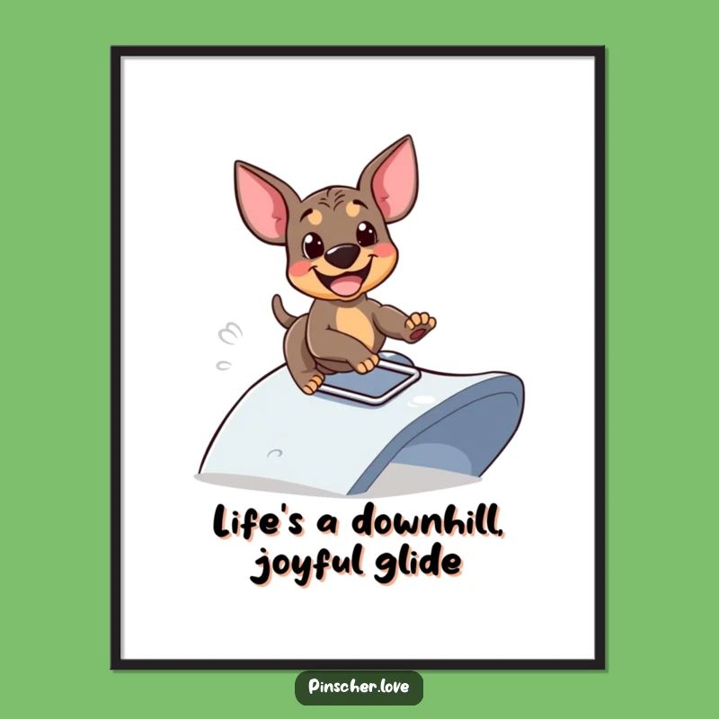 Free Printable Pinscher Wall Art: Fun Ramp Slide Downloadable Decor for Playful Spaces