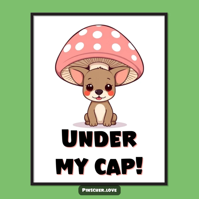 Funny Free Printable Wall Art: Pinscher Mushroom Hide - Whimsical Dog Art Downloadable!