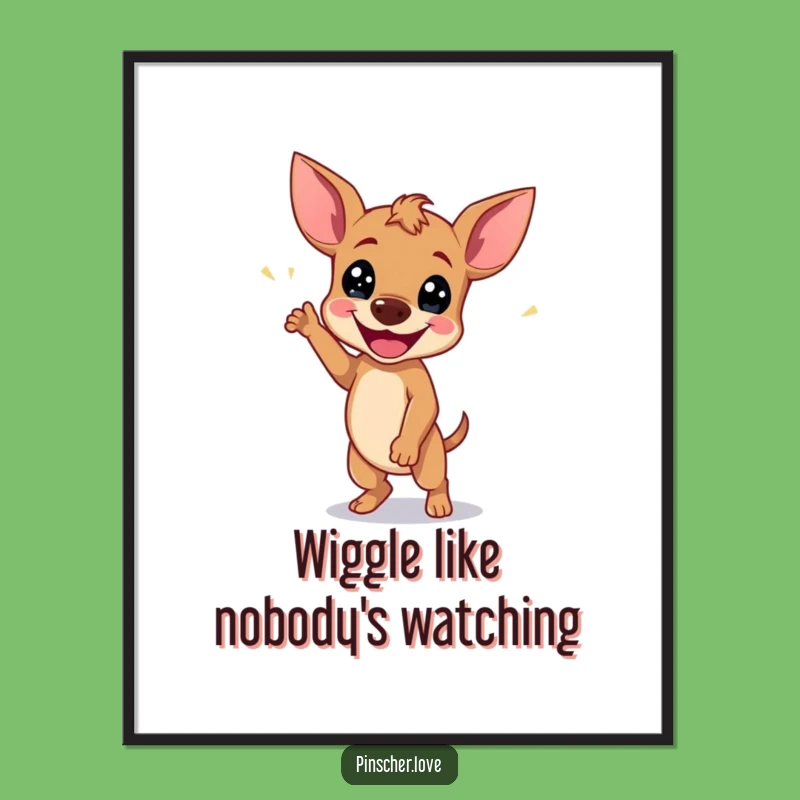 Free Printable Pinscher Wall Art: Joyful Wiggle Dance Downloadable Decor