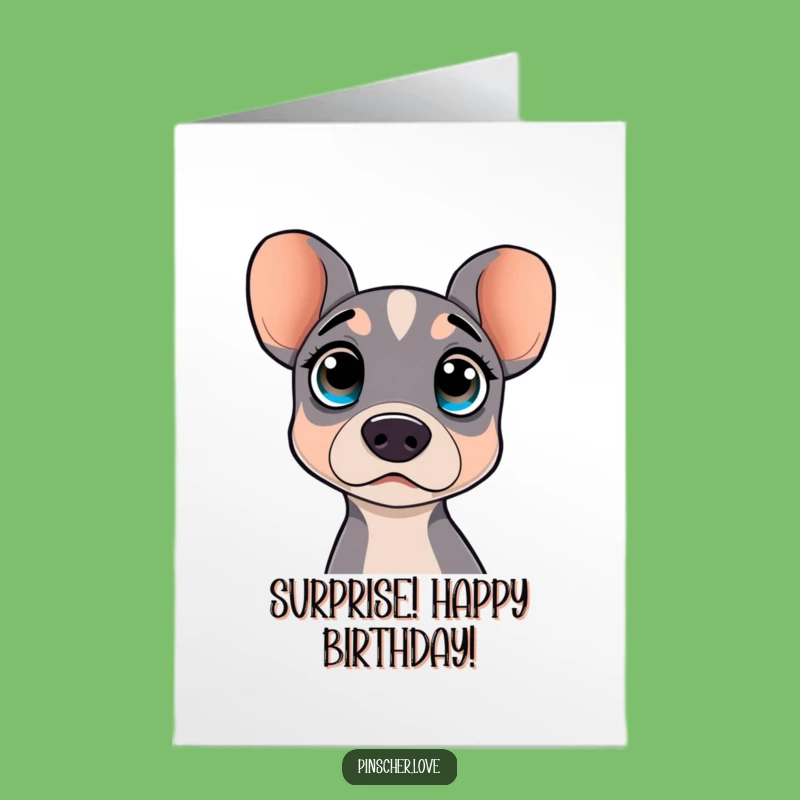 Free Printable Birthday Card: Surprised Pinscher for a Shockingly Fun Downloadable Gift