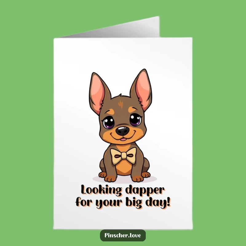 Free Printable Pinscher Birthday Card: Dapper Dog Downloadable Gift for Elegant Celebrations