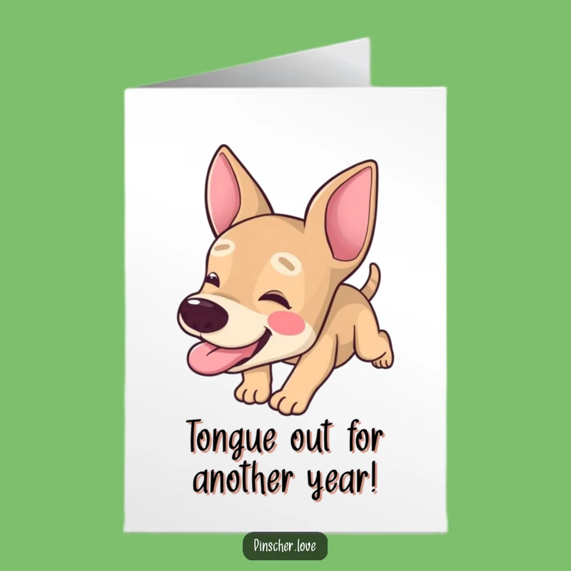 Free Printable Birthday Card: Tumbling Pinscher - Funny Downloadable Gift for Dog Lovers