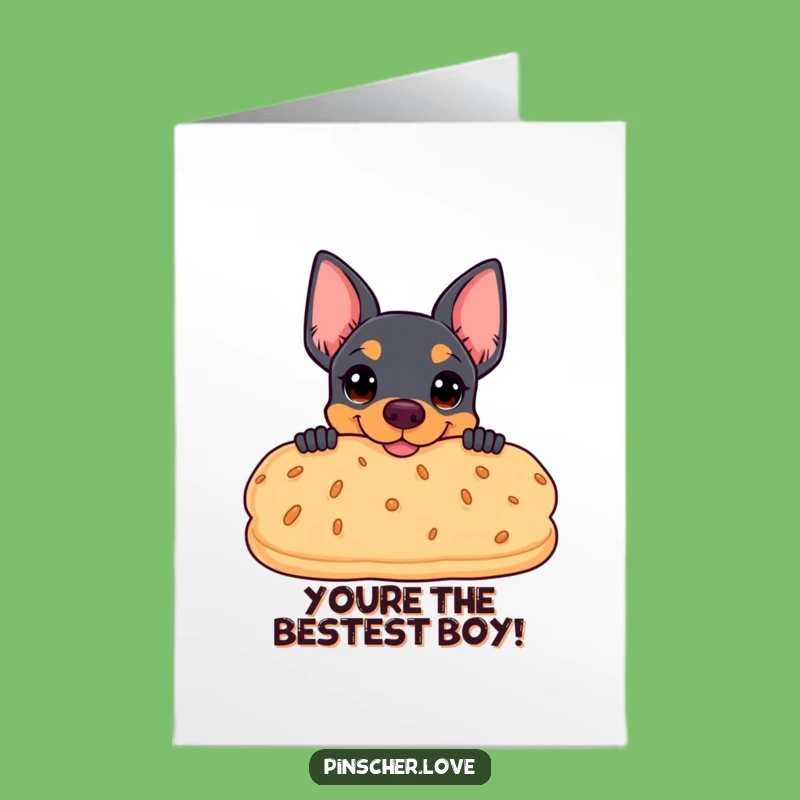 Free Printable Congrats Card: Pinscher & Giant Biscuit Joy - Funny Downloadable Gift