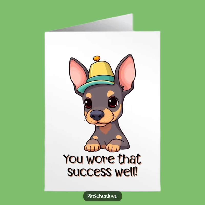 Free Printable Pinscher Congrats Card - Balancing Success Downloadable!