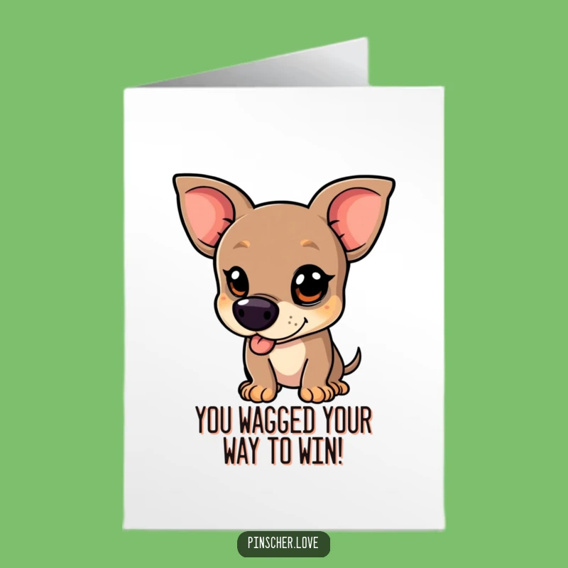Free Printable Congrats Card: Mischief Pinscher Congrats, Humorous Downloadable