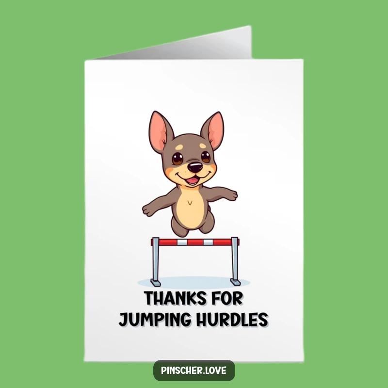 Free Printable Pinscher Thank You Card! Determined Hurdle Gratitude