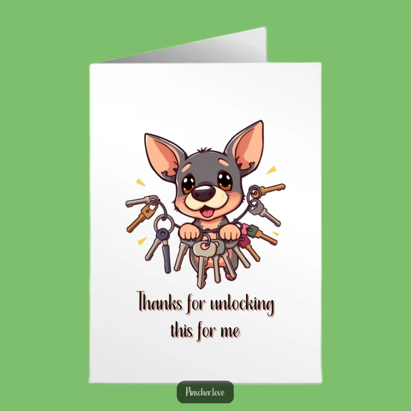 Free Printable Thank You Card: Pinscher's Key Reaction, Humorous Thanks