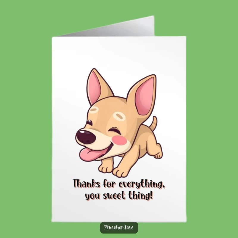 Free Printable Thank You Card: Silly Pinscher - Funny Downloadable Gift for Appreciation