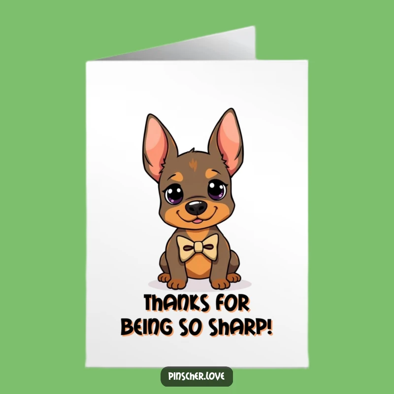 Free Printable Pinscher Thank You Card: Dapper Dog Downloadable for Grateful Thanks