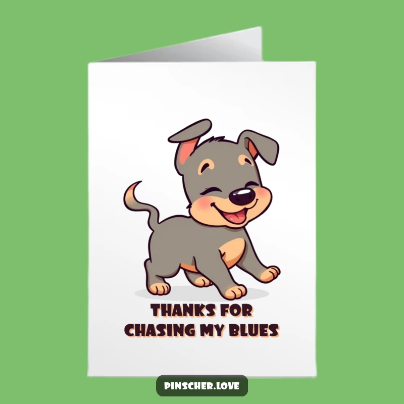 Hilarious Free Printable Pinscher Thank You Card - Tail Chase Downloadable Gratitude