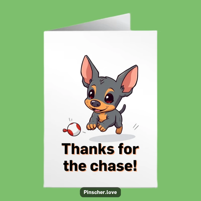 Free Printable Thank You Card: Energetic Pinscher Says Thanks Download
