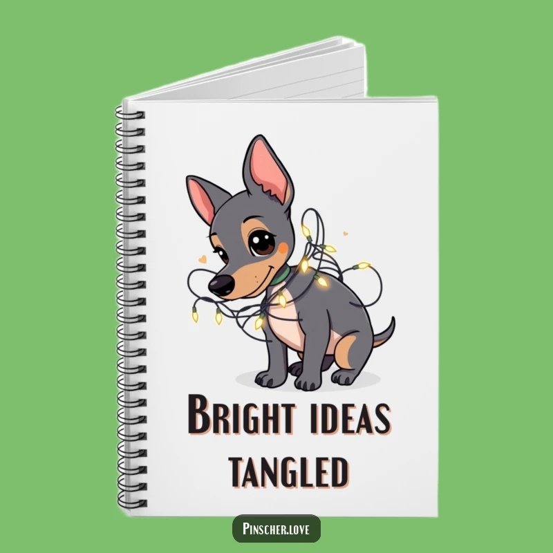 Funny Pinscher Notebook: Fairy Light Adventures, Dog Lover Journal