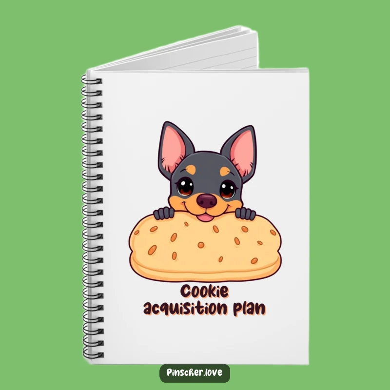 Funny Pinscher Biscuit Peek Notebook - Journal Your Cravings with Canine Charm