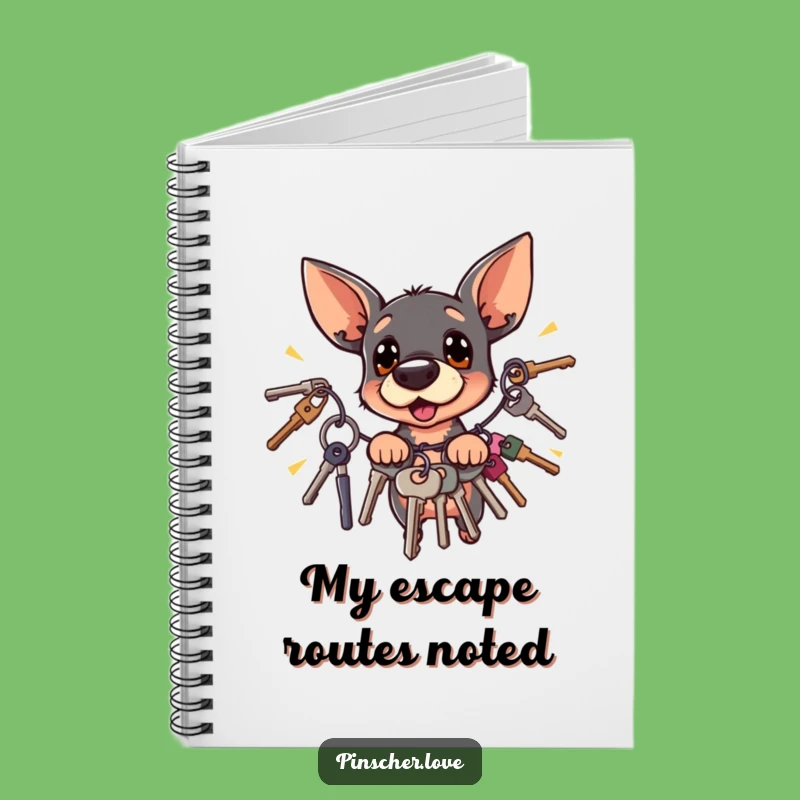 Funny Pinscher Keys Journal Notebook: Jot Down Hilarious Dog Thoughts, Gift