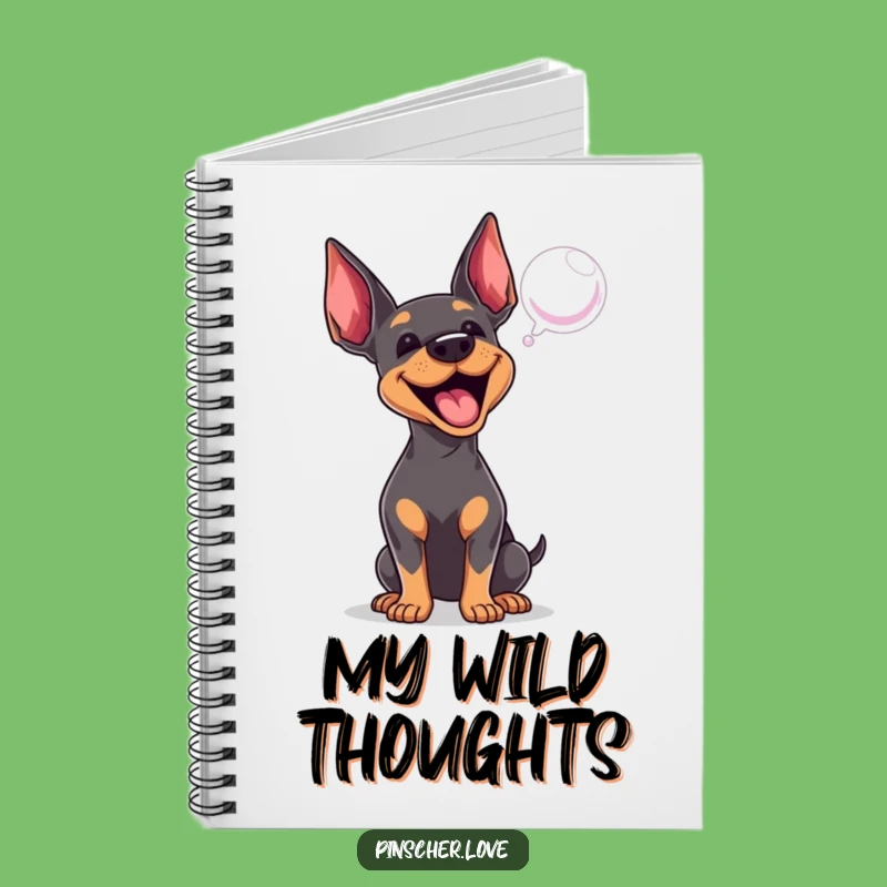 Funny Pinscher Notebook: Barking at Bubble, Playful Dog Journal