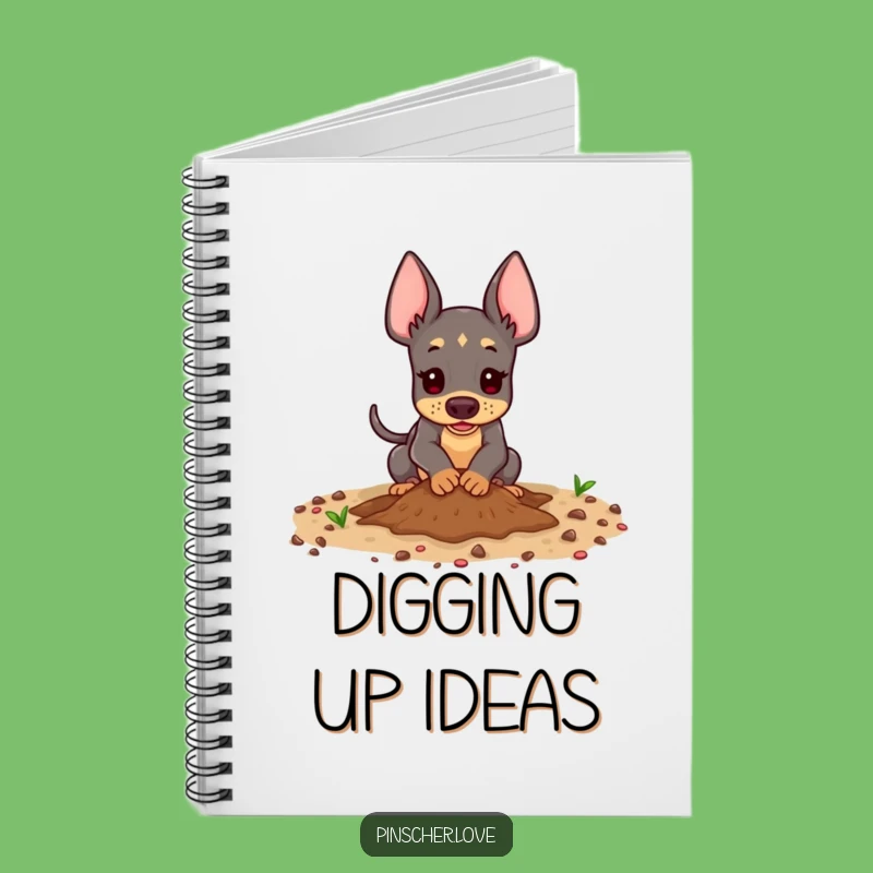 Funny Pinscher Notebook - Jot Down Ideas Playful Digging Dog, Fun Gift
