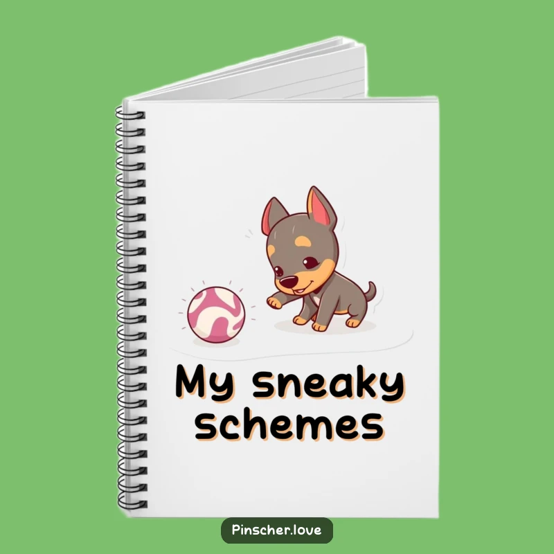 Funny Pinscher Nudging Ball Notebook: Jot Down Ideas with Playful Energy!