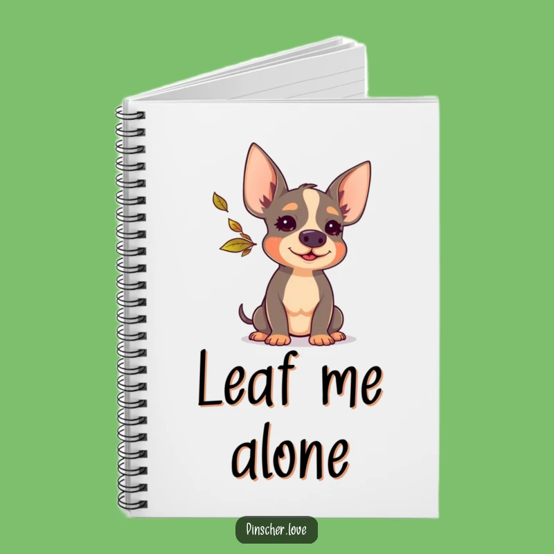 Funny Pinscher Leaf Blower Notebook - Cute Dog Journal, Perfect Humorous Gift!