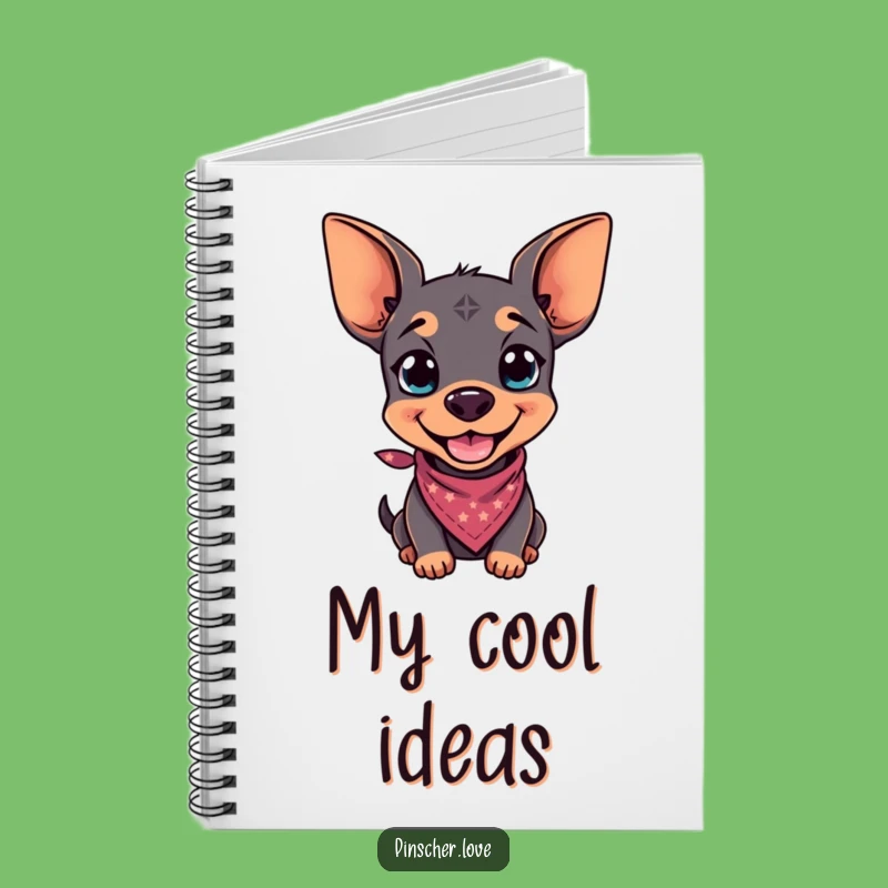 Funny Pinscher Cool Grin Notebook - Journal Your Style with Canine Charm