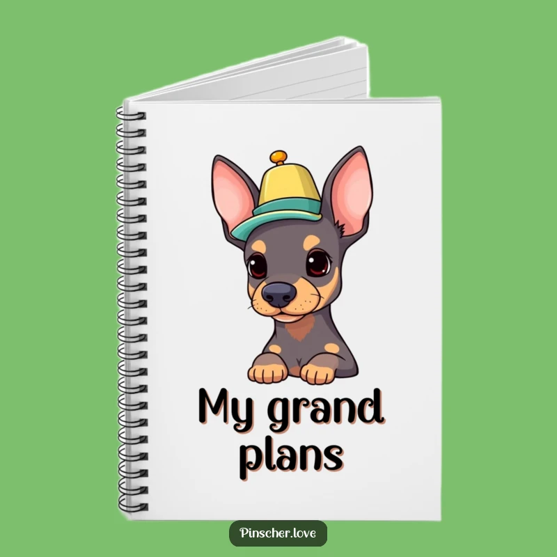 Funny Pinscher Notebook: Balancing Hat, Dapper Dog Journal