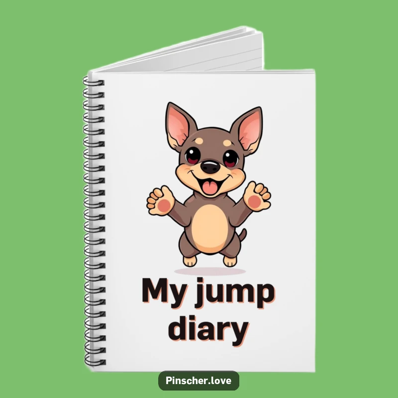 Funny Pinscher Happy Jump Notebook - Journal Your Joy with Canine Enthusiasm