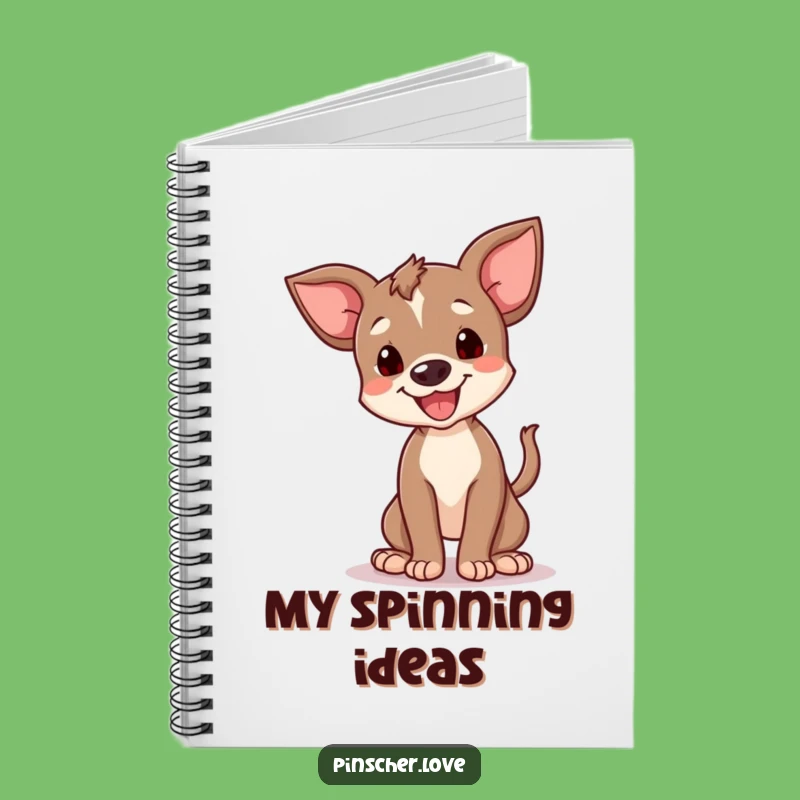 Funny Happy Pinscher Cub Spin Notebook - Joyful Journal, Gift Idea