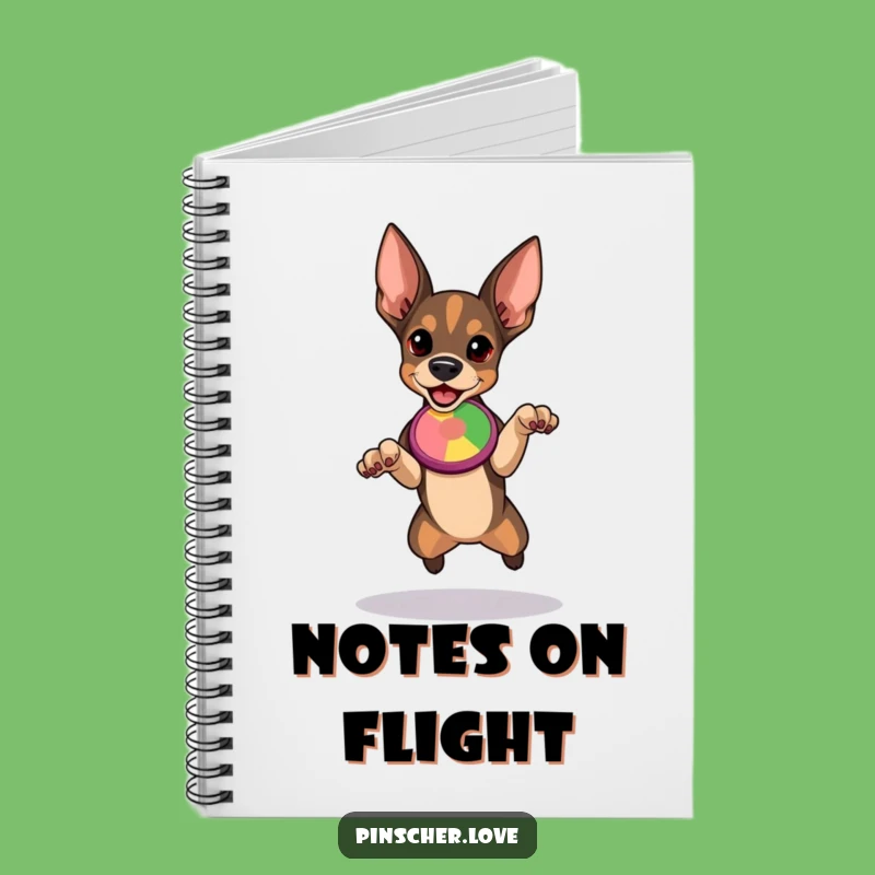 Funny Pinscher Notebook - Jot Down Goals with Determined Dog & Disc
