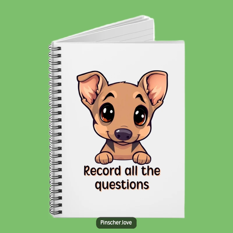 Funny Pinscher Notebook - Jot Down Thoughts with Curious Dog & Tilted Head