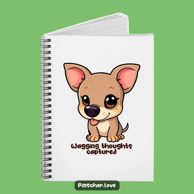 Funny Pinscher Notebook - Jot Down Ideas Mischievous Wagging Dog, Fun Gift