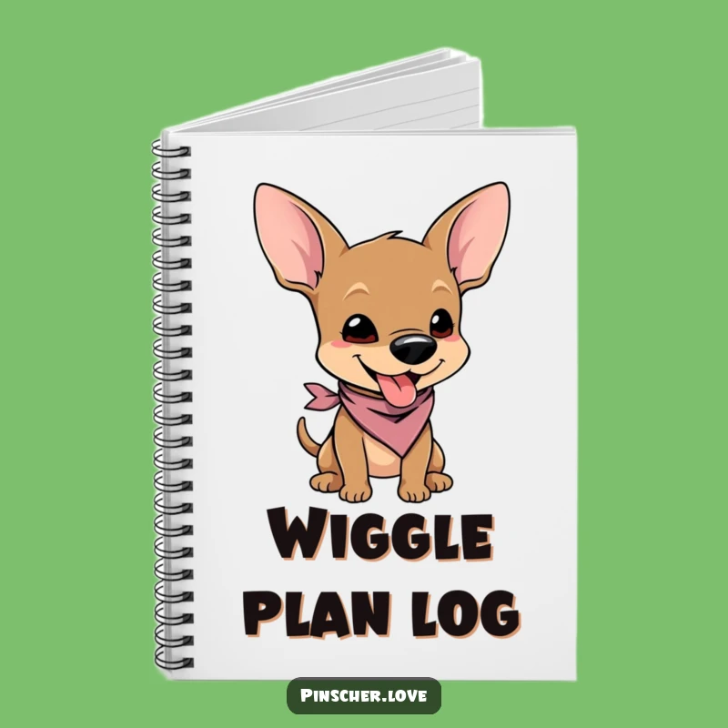Funny Pinscher Wiggle Notebook - Cute Cartoon Character Journal