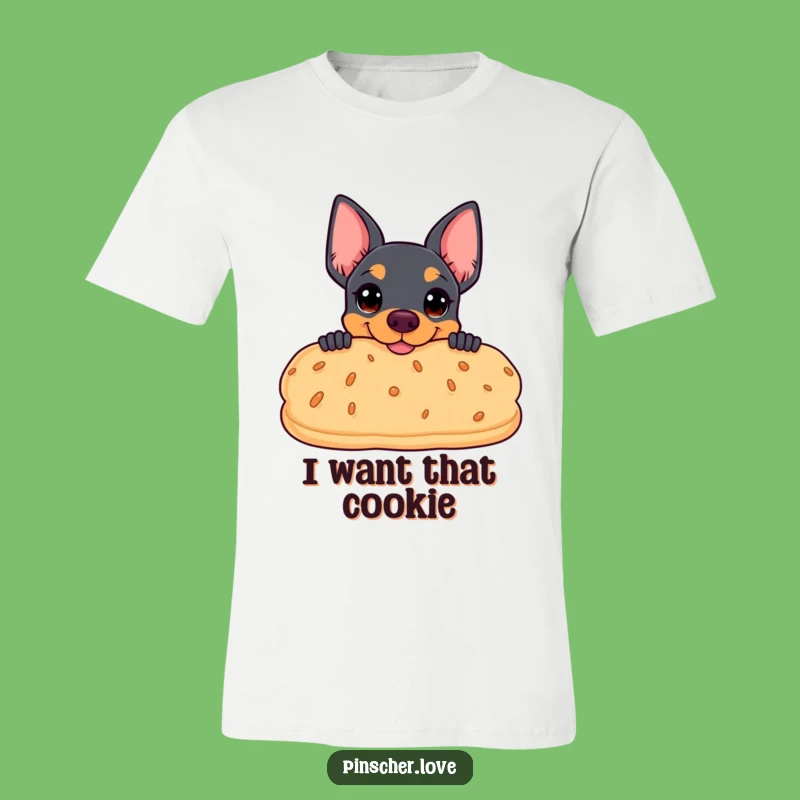 Funny Pinscher Biscuit Peek T-Shirt - Cheeky Pup Apparel and Hilarious Gift