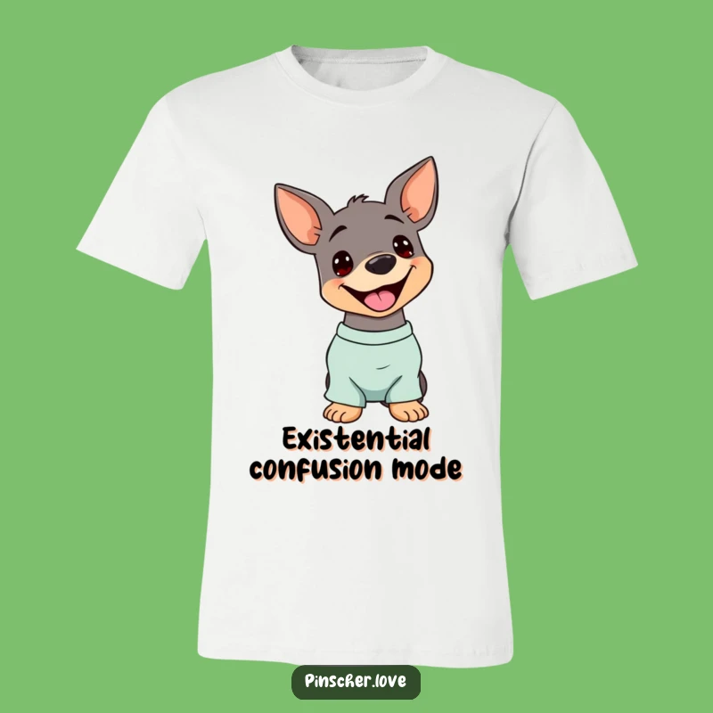 Funny Pinscher Head Tilt T-Shirt: Silly Dog Lover Tee with a Happy Panting Expression