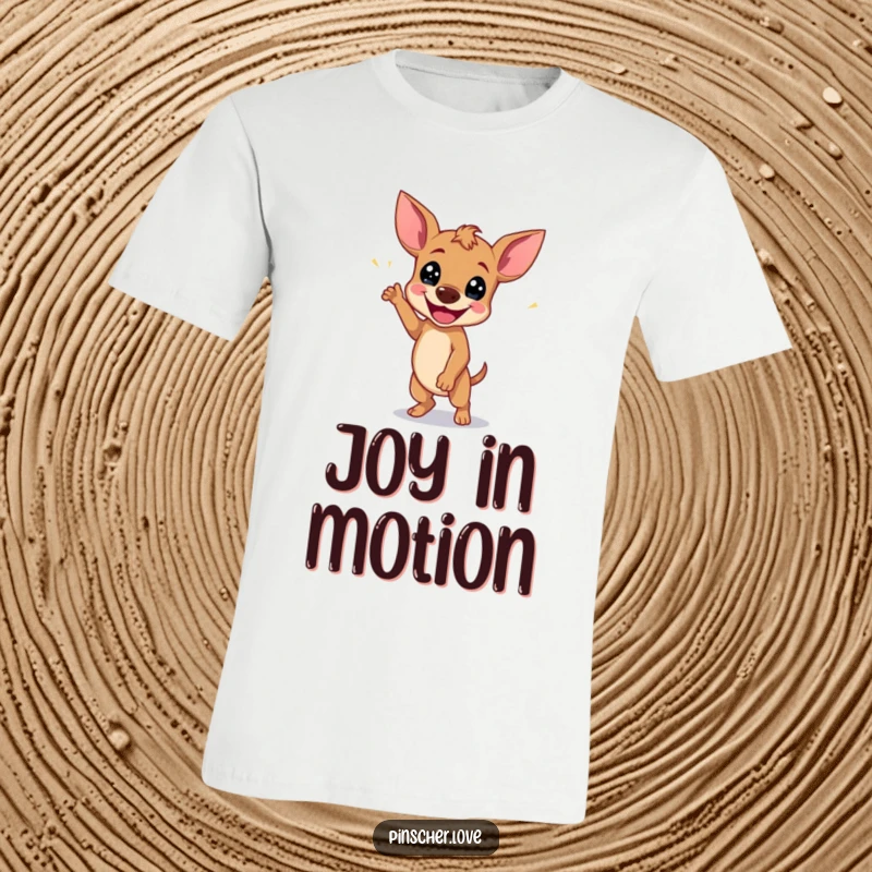 Funny Pinscher T-Shirt: A dog performs a happy wiggle dance, bursting with pure, infectious joy and excitement.