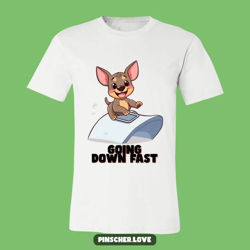 Funny Sliding Pinscher T-Shirt: Ride the Wave of Fun!