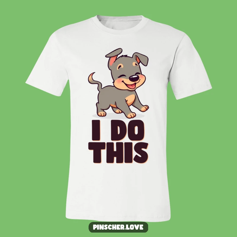 Funny Pinscher T-Shirt: Giggling Dog Chasing Tail - Hilarious & Comfy Funny Gift!