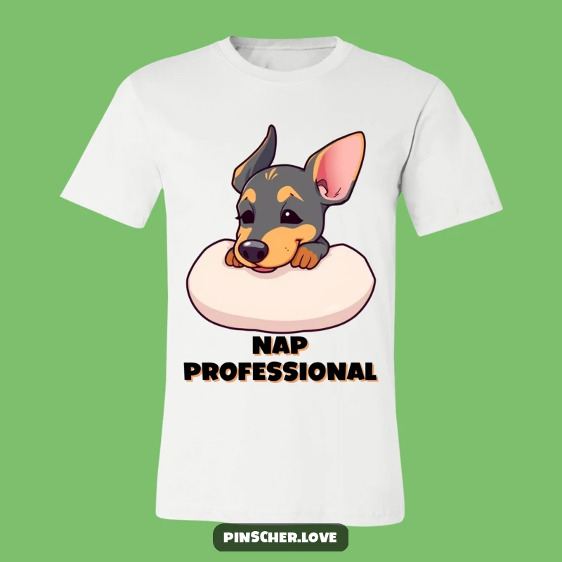 Funny Pinscher Cushion T-Shirt: Comfy Dog Tee for Relaxed Vibes