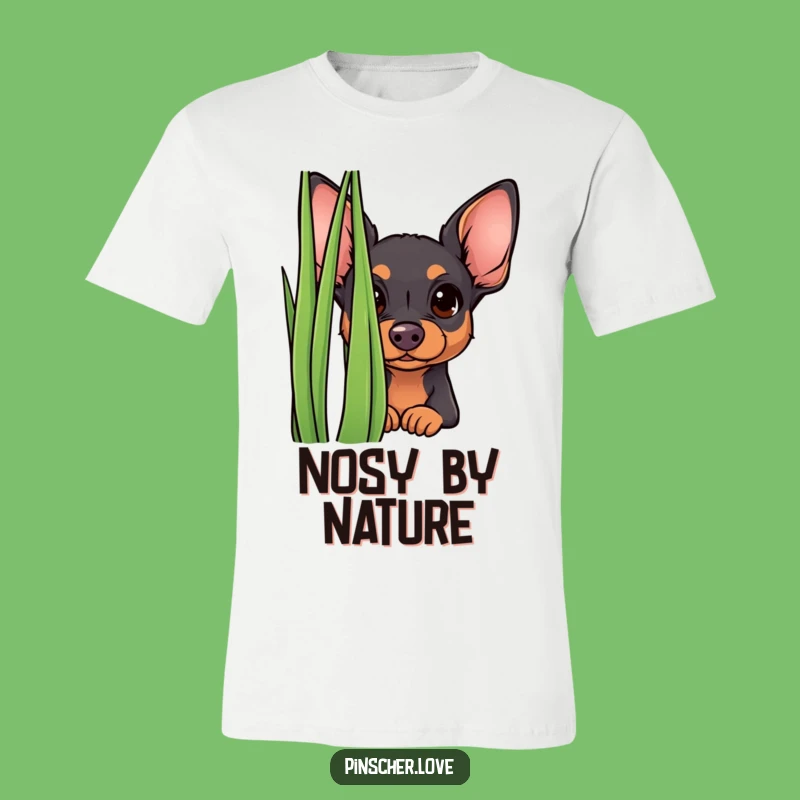 Funny Curious Pinscher T-Shirt - Peek-a-Boo Pup Tee, Great Gift