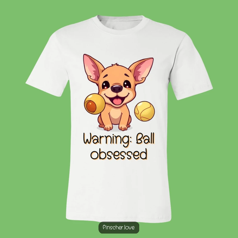 Funny Pinscher Barking Ball T-Shirt - Playful Pup Apparel and Dog Lover's Gift