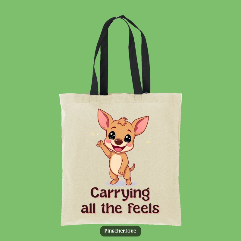 Funny Pinscher Wiggle Dance Tote Bag: Joyful Accessory for Dog Lovers