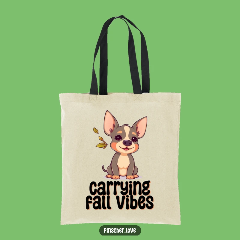Funny Pinscher Leaf Blower Tote Bag - Adorable Dog Accessory, Perfect Humorous Gift!