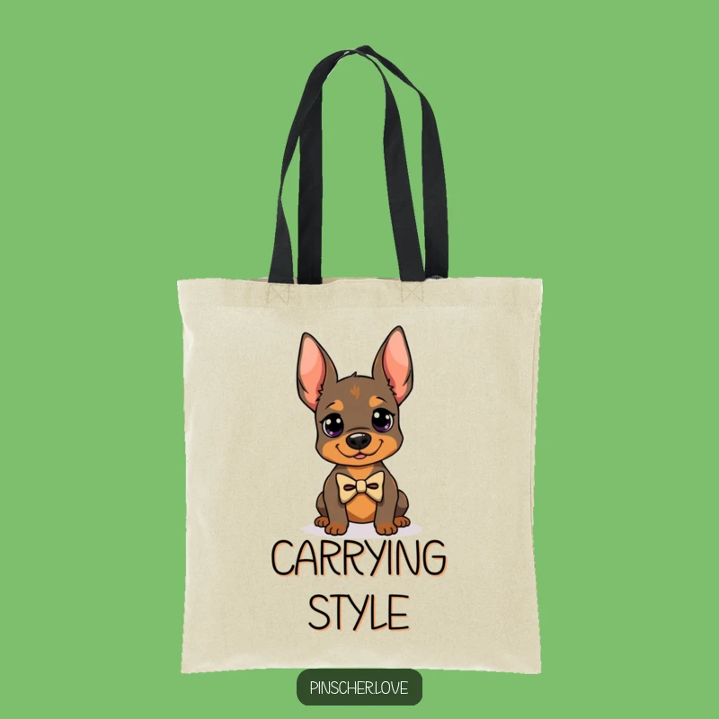 Funny Dapper Pinscher Tote Bag: Carry Your Style with a Smile