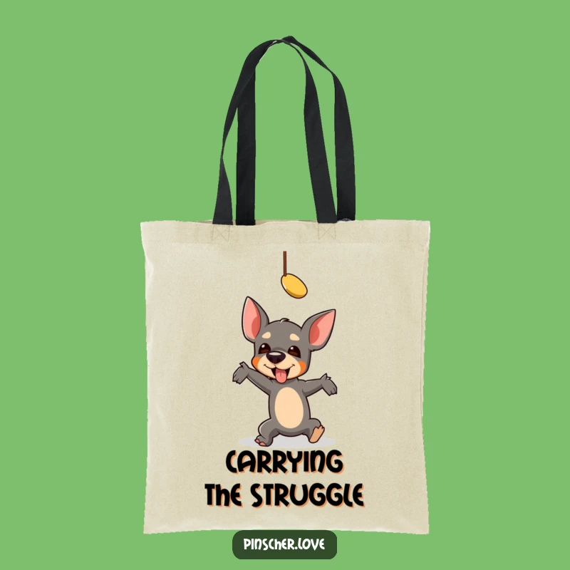 Funny Falling Pinscher Tote Bag - Carry Your 'Almosts' with Humor, Perfect Funny Gift!