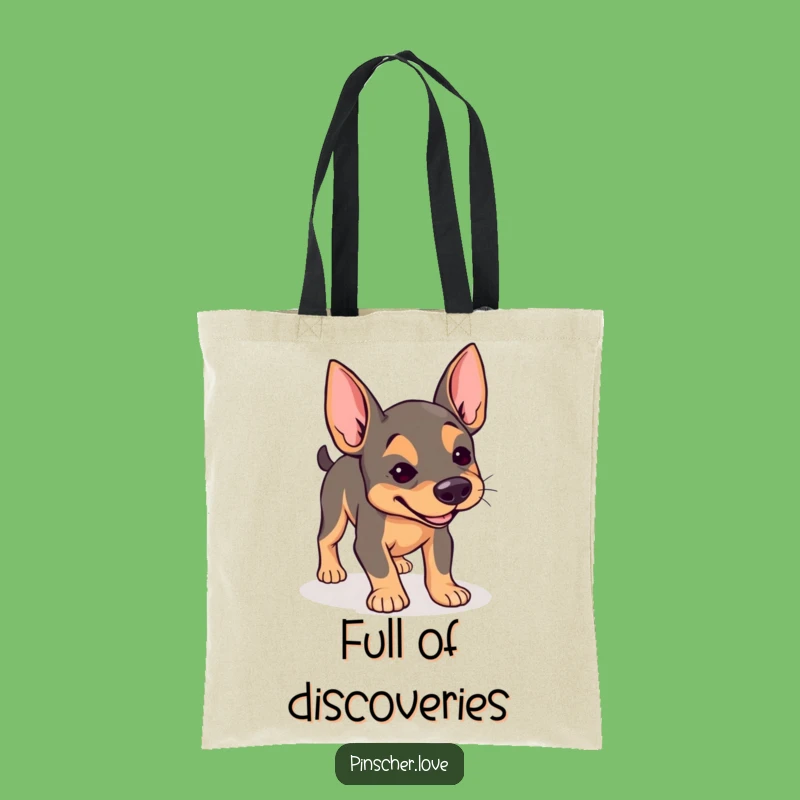 Funny Pinscher Tote Bag: Determined Sniffer - Carry Your Curiosity