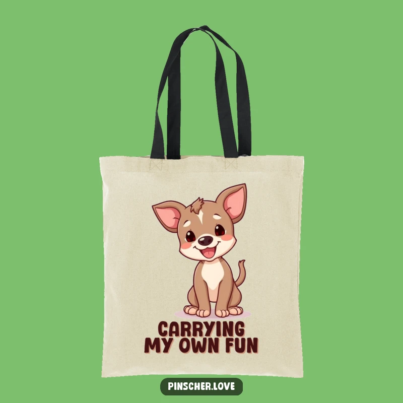 Funny Happy Pinscher Cub Spin Tote Bag - Joyful Pup Accessory, Gift