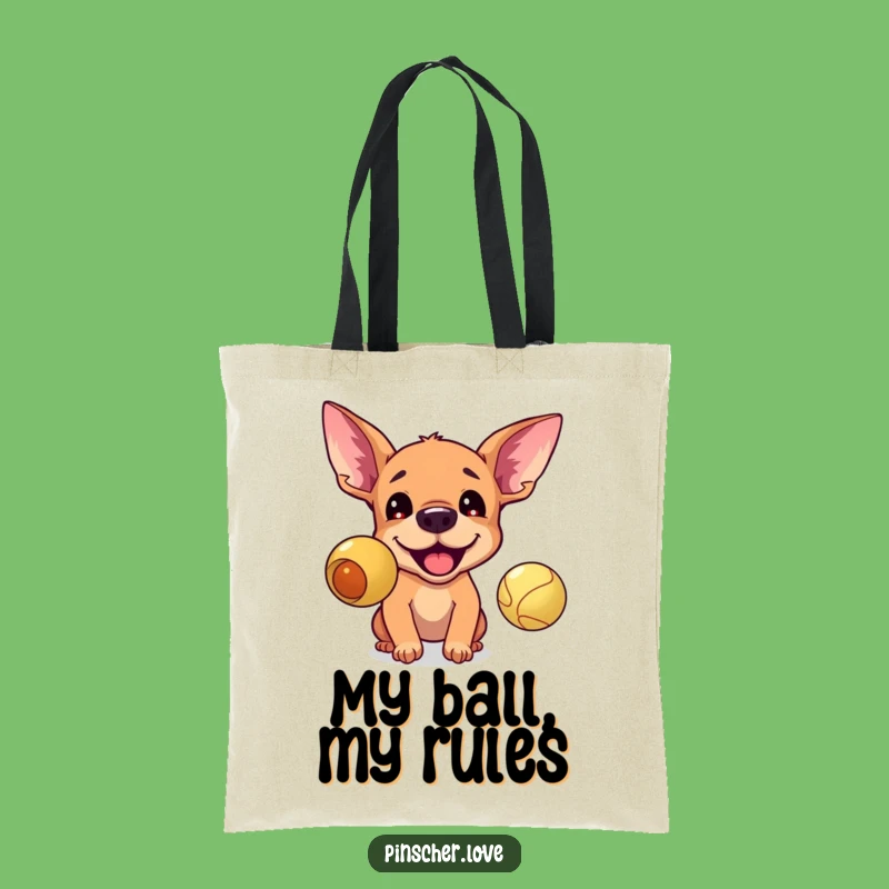 Funny Pinscher Ball Chase Tote Bag - Durable and Hilarious Dog Lover's Accessory
