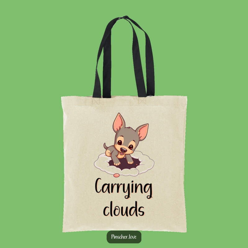 Funny Pinscher Cloud Digging Tote Bag: Quirky & Practical Carryall Gift