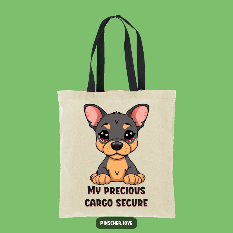 Funny Pinscher Guard Tote Bag: Alert Protector, Hilarious Pet Carryall Gift